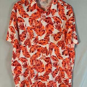 Under Armour Men's Size XL Golf Polo Shirt Leaf Floral Pattern Playoff 2.0